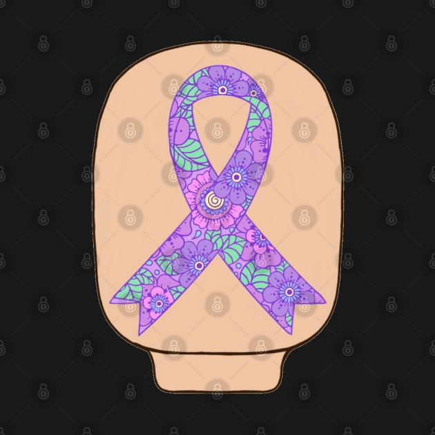 Ostomy bag with Awareness Ribbon by CaitlynConnor