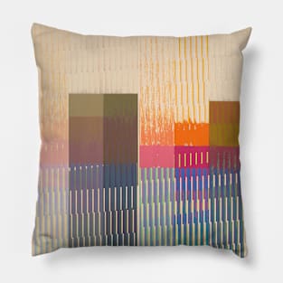 Aesthetic Vector Glitch Skyline Graphic Design Pillow