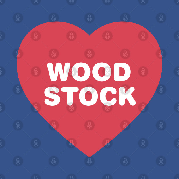 Disover Woodstock Red Heart in Bold Font - Woodstock - T-Shirt