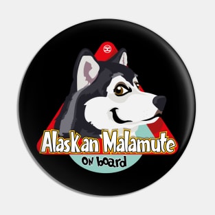 Alaskan Malamute On Board - Black Pin