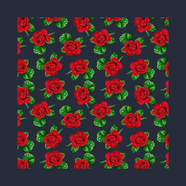 Cute Red Beautiful Rose Flower Plant Nature Floral Love Pattern Gift by Freid