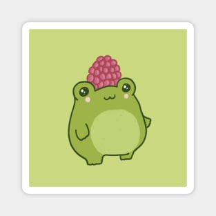 Cute Kawaii Frog Wearing a Raspberry Hat Magnet