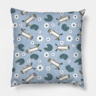 Otterly Calm Pattern Pale Blue Pillow