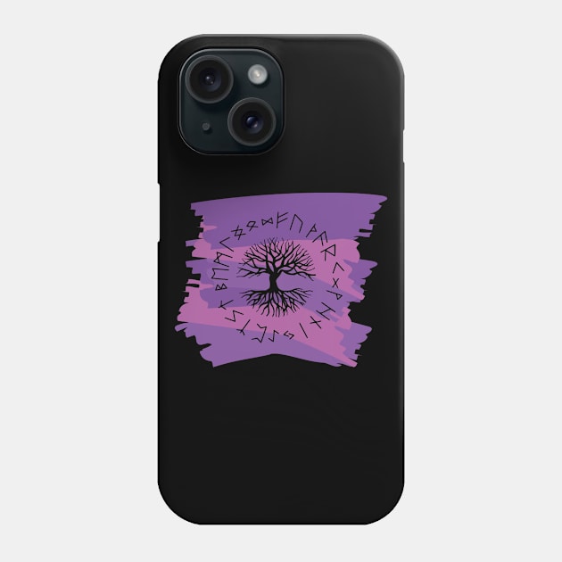 Vikings Norse Mythology Yggdrasil and Runes Asatru Viking Gift Phone Case by vikki182@hotmail.co.uk