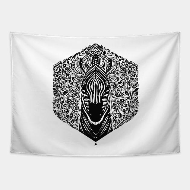 Zebra Mandala Tapestry by AnanasArt
