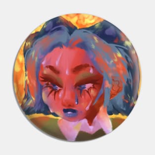 Cat Girl on Fire Pin