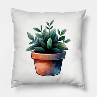 Watercolor plant sticker Pillow