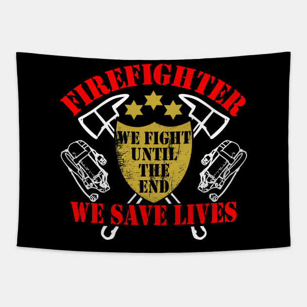 Firefighter hero Tapestry by Kingluigi