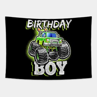 Birthday Boy Monster Truck Birthday Party For Boys Kids Tapestry