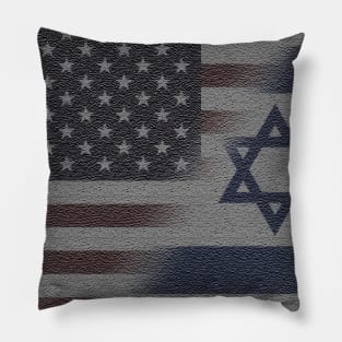 American and Israeli Flag Blended Pillow
