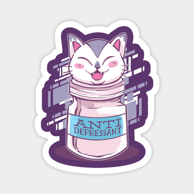 Antidepressant Cat Magnet by Toda Loca