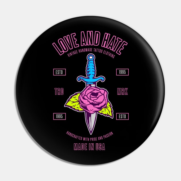 Love And Hate Pin by HollyDuck