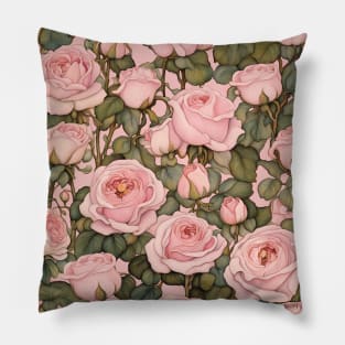 Katie’s Pink Castilian Rose Garden Pillow