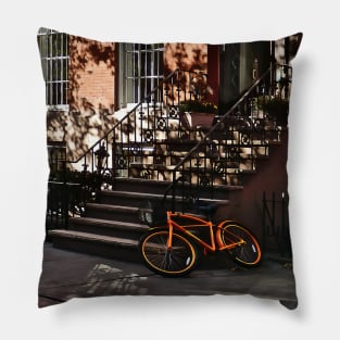 Orange Bicycle by Brownstone Pillow