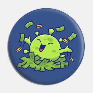 Cute virus with money cartoon 1 Pin