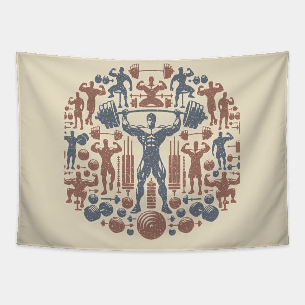 Bodybuilding Pattern Tapestry by JSnipe