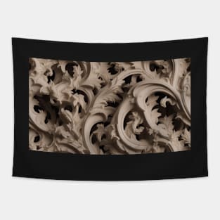 Seamless Leaf Relief Carving III Tapestry