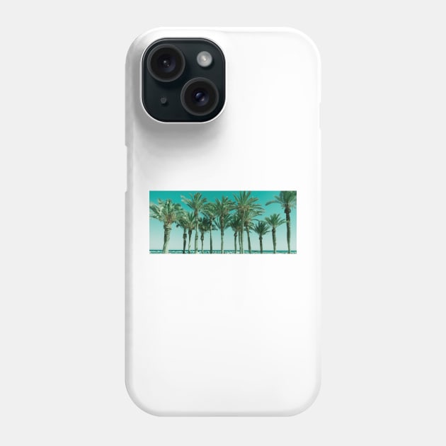 Row of tropical feeling palm trees panorama shape image Phone Case by brians101