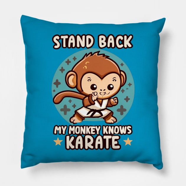 Karate Monkey Pillow by Jason's Finery