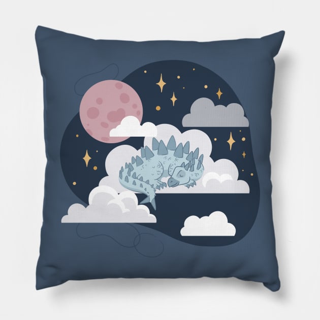 Sweet Sleepy Dino Pillow by polliadesign