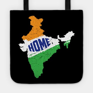 India is home Born in India. India Map Desi Patriotic Indian Tote