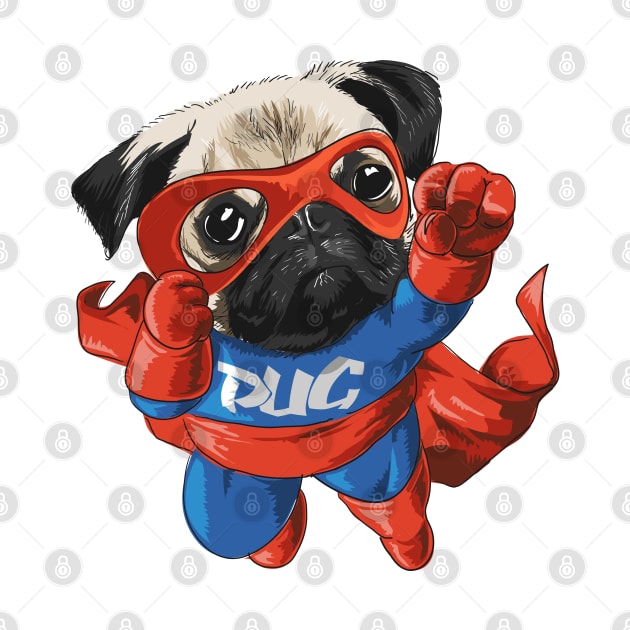 Here comes the Super Pug by Eskitus Fashion