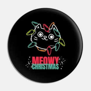 Christmas Cat Meowy Christmas Pin