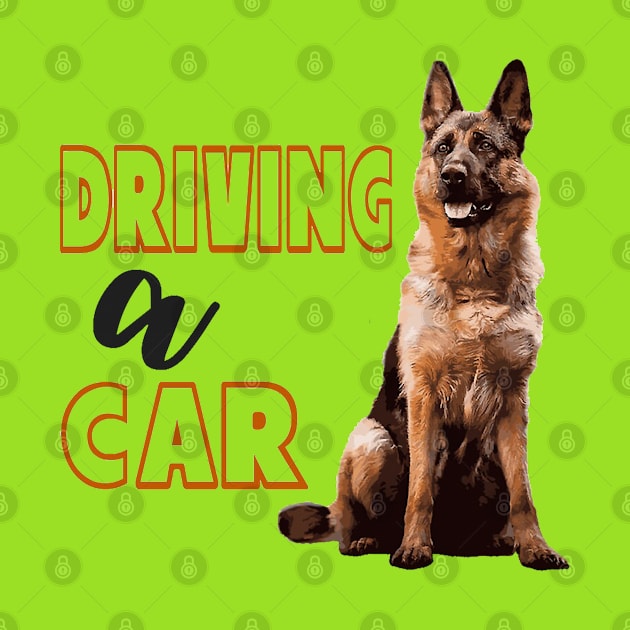 Dog Driving A Car by KidzyAtrt