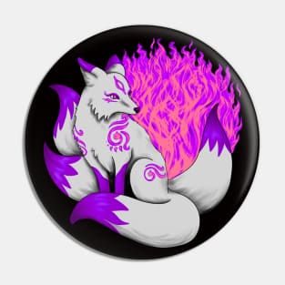 Purple Kitsune Fox Pin