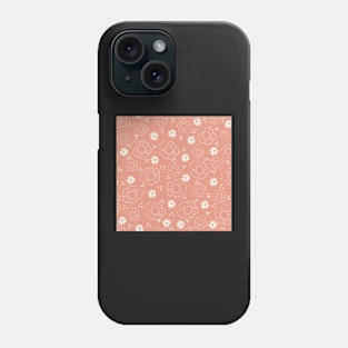 Botanical  Peach and White Pattern Phone Case