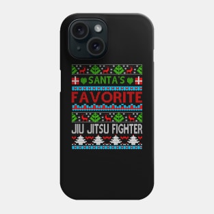 Santa's Favorite Jiu Jitsu Fighter Ugly Christmas Sweater Xmas Gift Phone Case