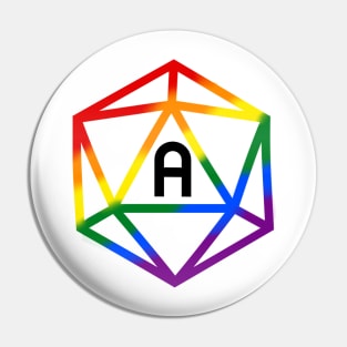 Asexual Aromantic Agender Pride Rainbow Dice Pin