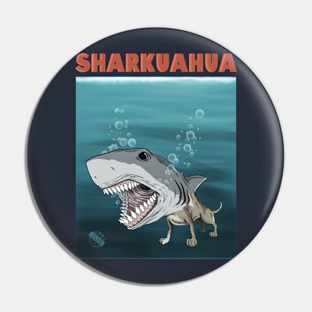 Sharkuahua Pin by davemyersillustration