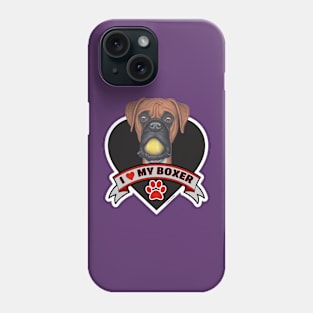 Cute Funny I Love My Boxer Design Phone Case