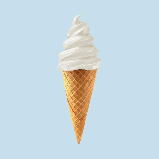 Soft Serve Vanilla Ice Cream Cone by Art by Deborah Camp