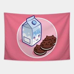 Cute Milk Cookies and Cream Tapestry