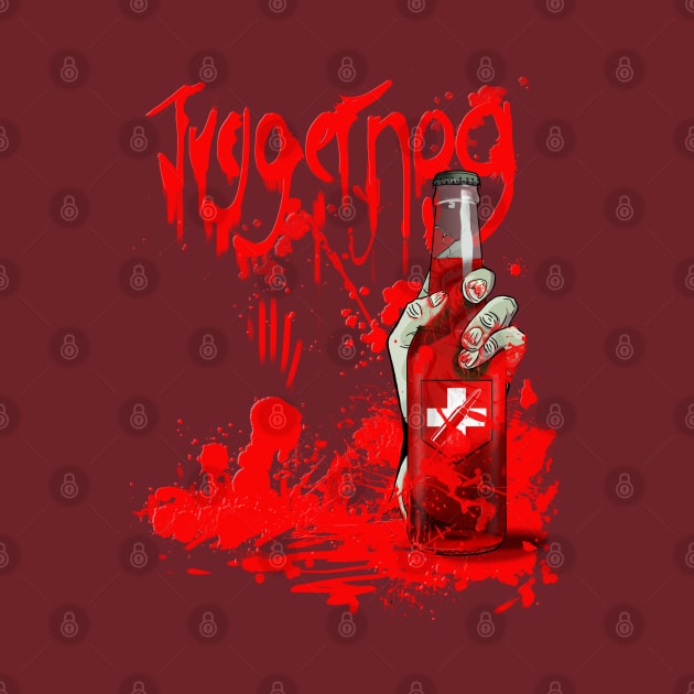 Zombie Hand Bloodied Juggernog on Maroon by LANStudios