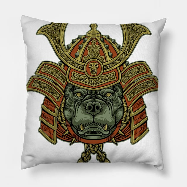 pitbull ronin samurai Pillow by akmalzone