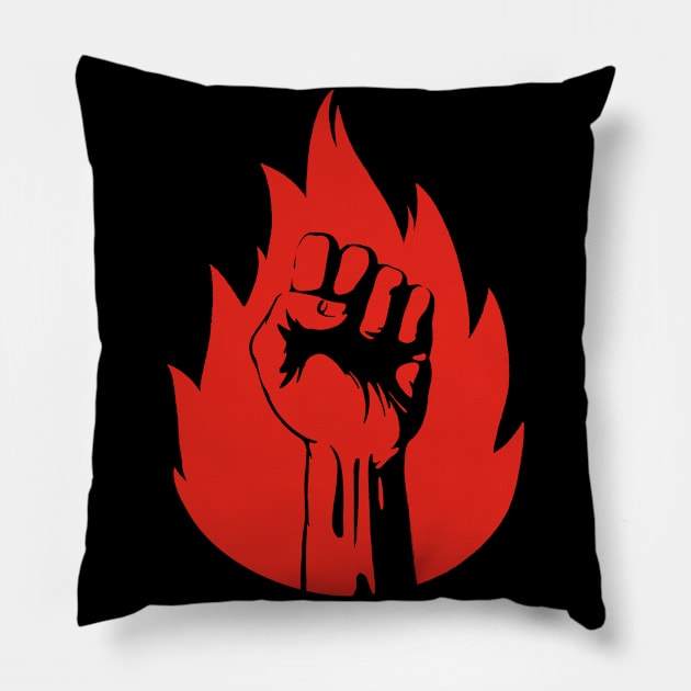 Burning Fist Pillow by Getsousa