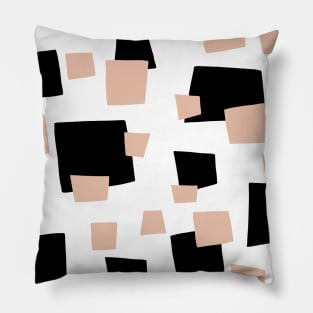 Geometric pattern black beige and white Pillow