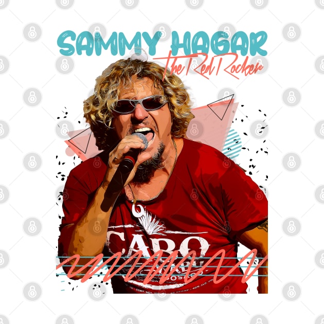 Retro Sammy Hagar The Red Rock Fan Art Design by Nandin Putri