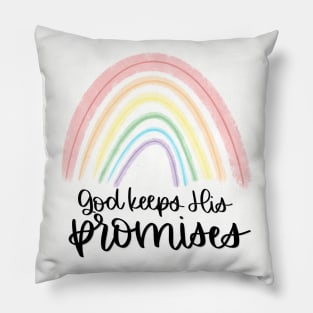 God Keeps His Promises Rainbow Pillow