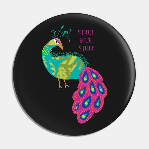 Strut your stuff Peacock Pin by tfinn