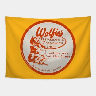 Vintage Wolfies Restaurant Miami Florida Ashtray Tapestry