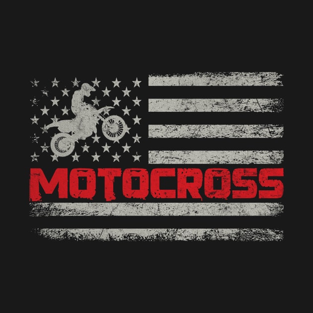 Motocross USA Flag Motorcyclist Moto-Cross by Print-Dinner