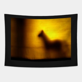 Yellow Horse Shadow Silhouette Tapestry