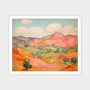 Pink Mountains Pastel Nature Magnet