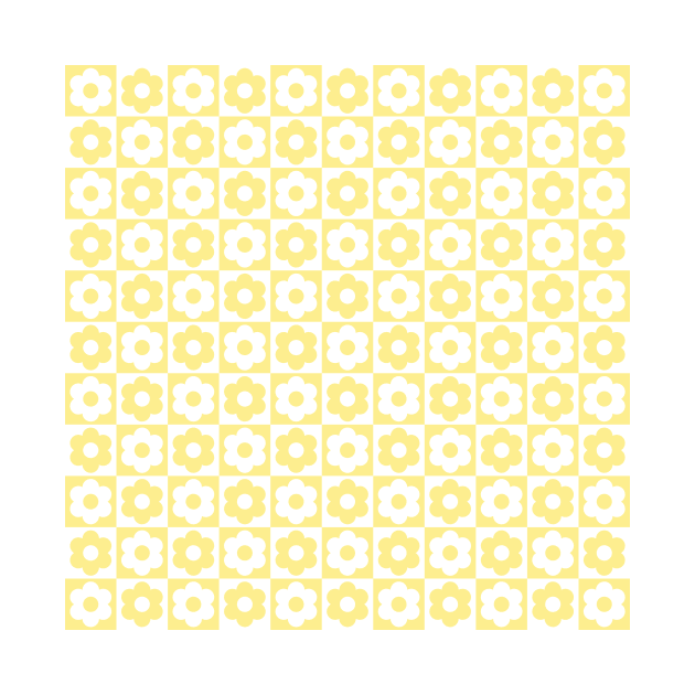 Yellow and White Checkered Flower Pattern by Ayoub14