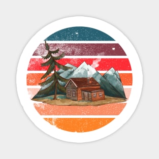 Cabin in the mountains Magnet