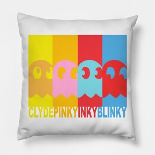 PACMAN Inky, Blinky, Pinky and Clyde Pillow